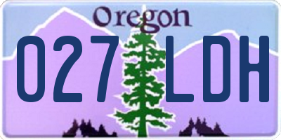 OR license plate 027LDH