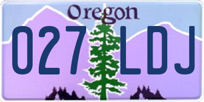 OR license plate 027LDJ
