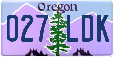 OR license plate 027LDK
