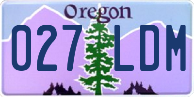 OR license plate 027LDM