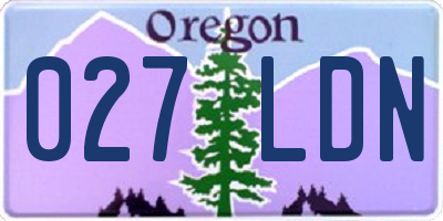 OR license plate 027LDN
