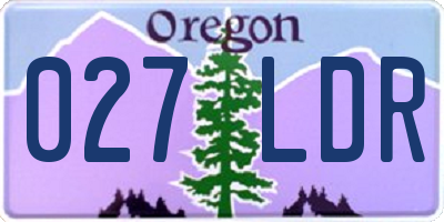 OR license plate 027LDR