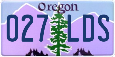 OR license plate 027LDS