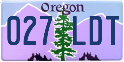 OR license plate 027LDT
