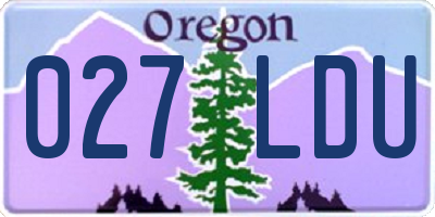 OR license plate 027LDU