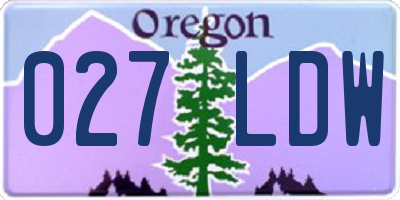 OR license plate 027LDW