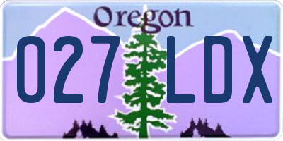 OR license plate 027LDX