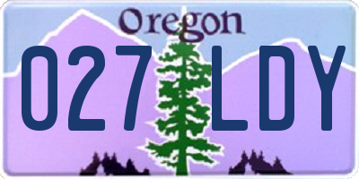 OR license plate 027LDY