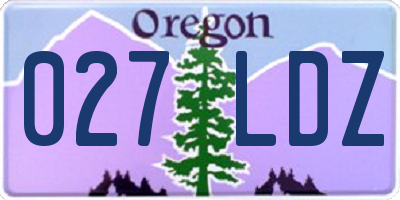 OR license plate 027LDZ