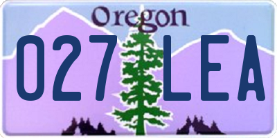 OR license plate 027LEA