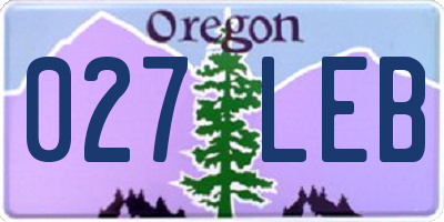 OR license plate 027LEB