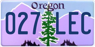 OR license plate 027LEC