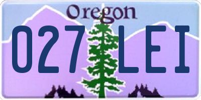 OR license plate 027LEI