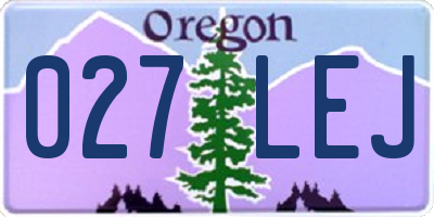 OR license plate 027LEJ