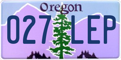 OR license plate 027LEP