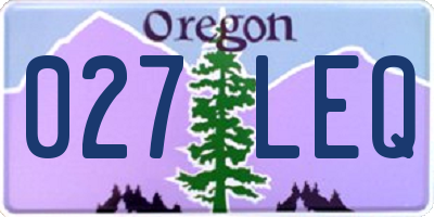 OR license plate 027LEQ