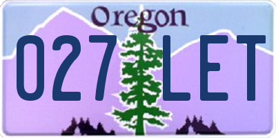OR license plate 027LET