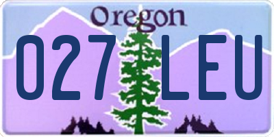 OR license plate 027LEU