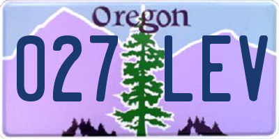 OR license plate 027LEV