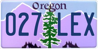 OR license plate 027LEX