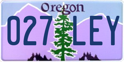 OR license plate 027LEY