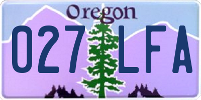 OR license plate 027LFA