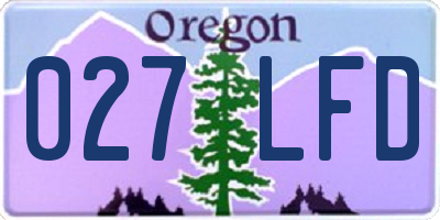 OR license plate 027LFD