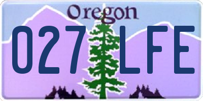 OR license plate 027LFE