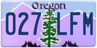 OR license plate 027LFM