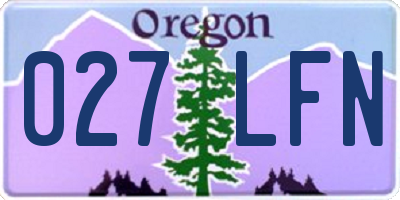 OR license plate 027LFN