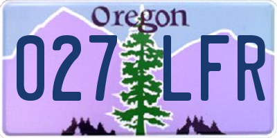 OR license plate 027LFR