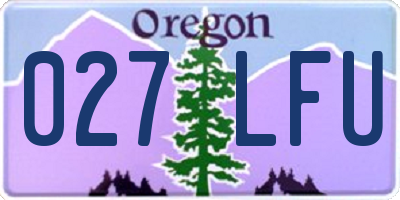 OR license plate 027LFU