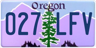 OR license plate 027LFV