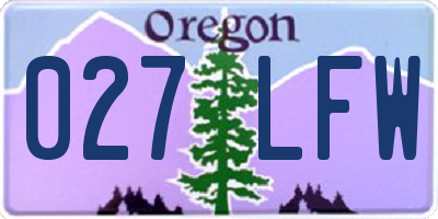 OR license plate 027LFW