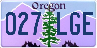 OR license plate 027LGE