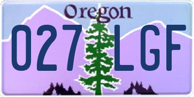 OR license plate 027LGF