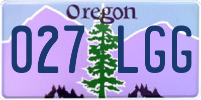OR license plate 027LGG