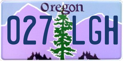 OR license plate 027LGH