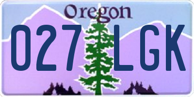 OR license plate 027LGK