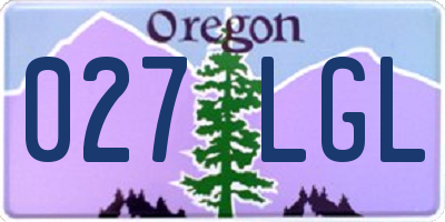 OR license plate 027LGL