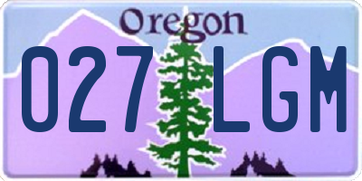 OR license plate 027LGM