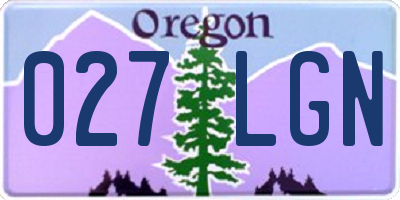 OR license plate 027LGN