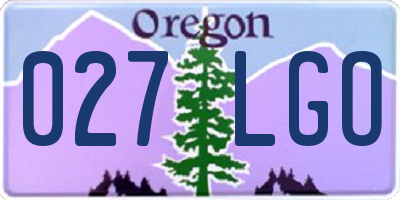 OR license plate 027LGO