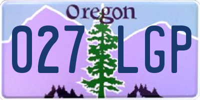 OR license plate 027LGP