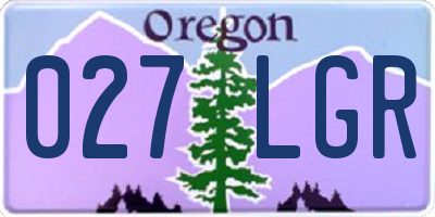 OR license plate 027LGR