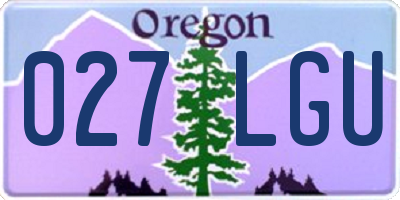 OR license plate 027LGU