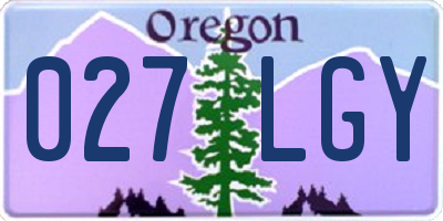 OR license plate 027LGY