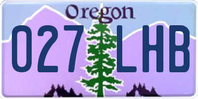 OR license plate 027LHB