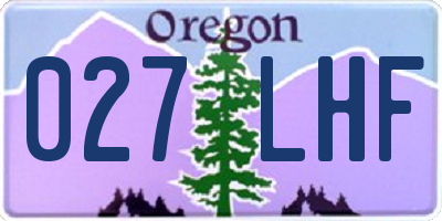 OR license plate 027LHF