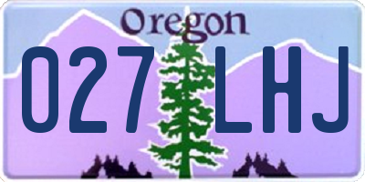 OR license plate 027LHJ